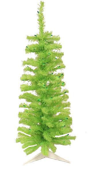 4.5' Pre-Lit Chartreuse Green Pencil Artificial Christmas Tree - Green Lights