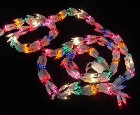 9' Christmas Light Garland with 300 Multi-Color Mini Lights - White Wire