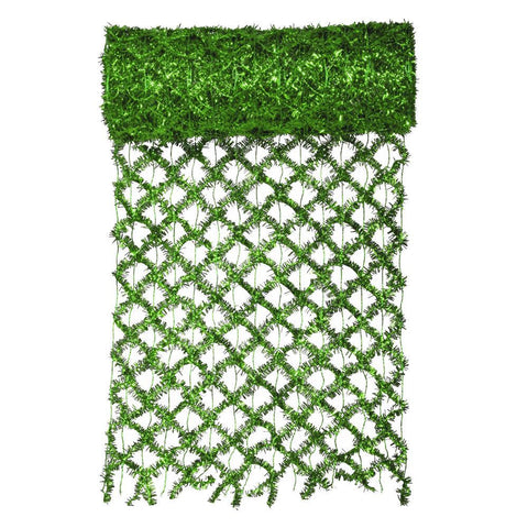 30' x 12" Commercial Length Extra Wide Wired Mesh Green Tinsel Garland Ribbon