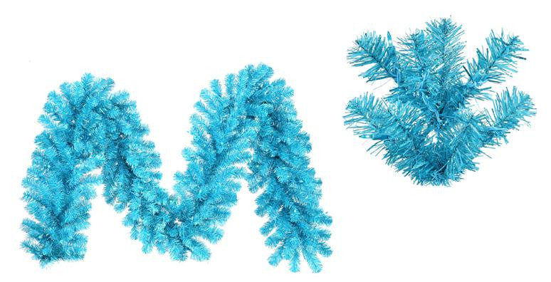 9' x 12" Pre-Lit Sparkling Sky Blue Artificial Christmas Garland - Blue Lights