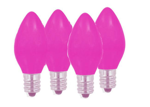 Club Pack of 96 Opaque Pink Purple C9 Energy Saving Replacement 3.5W Light Bulbs