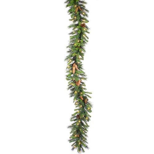 9' x 12" Pre-Lit Cheyenne Pine Artificial Christmas Garland - Clear Dura Lights