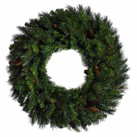 6' Cheyenne Pine Artificial Commercial Christmas Wreath with Pine Cones - Unlit