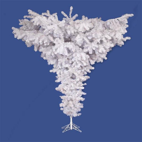 7.5' Crystal White Spruce Artificial Upside Down Christmas Tree - Unlit