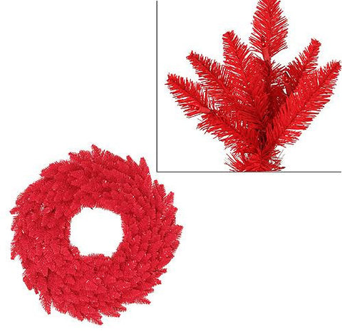 36" Pre-Lit Red Ashley Spruce Artificial Christmas Wreath - Red Lights