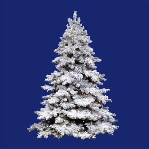 6.5' Pre-Lit Flocked Alaskan Artificial Christmas Tree - Clear Lights