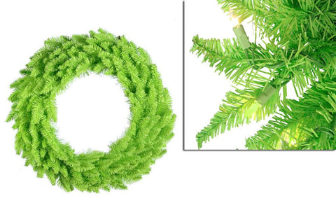 36" Pre-Lit Lime Green Ashley Spruce Christmas Wreath - Clear & Green Lights