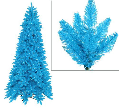 6.5' Pre-Lit Slim Sky Blue Ashley Spruce Christmas Tree - Clear & Blue Lights