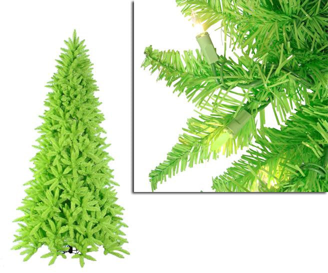 9' Pre-Lit Slim Lime Green Ashley Spruce Christmas Tree - Clear & Green Lights