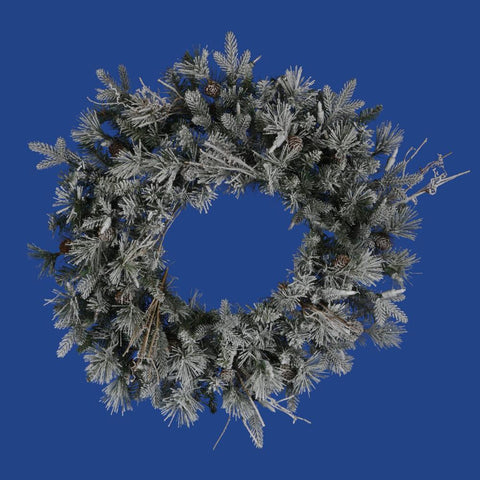 24" Frosted Wistler Fir Artificial Christmas Wreath - Unlit