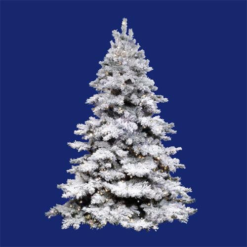 12' Pre-Lit Flocked Alaskan Artificial Christmas Tree - Clear Dura Lights