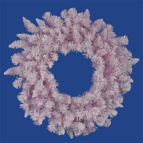 24" Flocked Cupcake Pink Artificial Spruce Christmas Wreath - Unlit