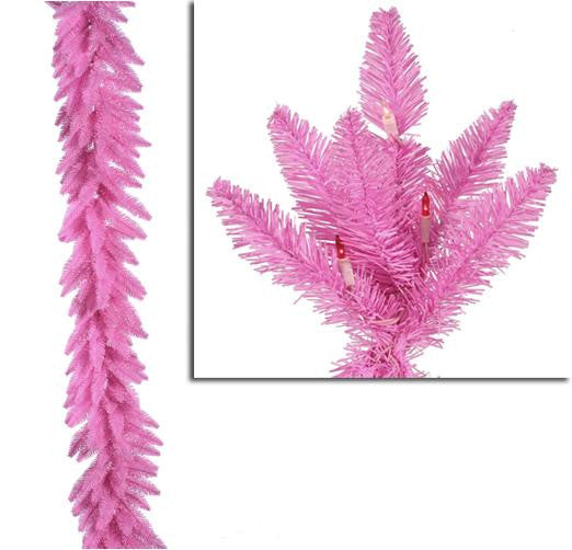 9' x 14" Pre-Lit Pink Ashley Spruce Christmas Garland - Clear & Pink Lights