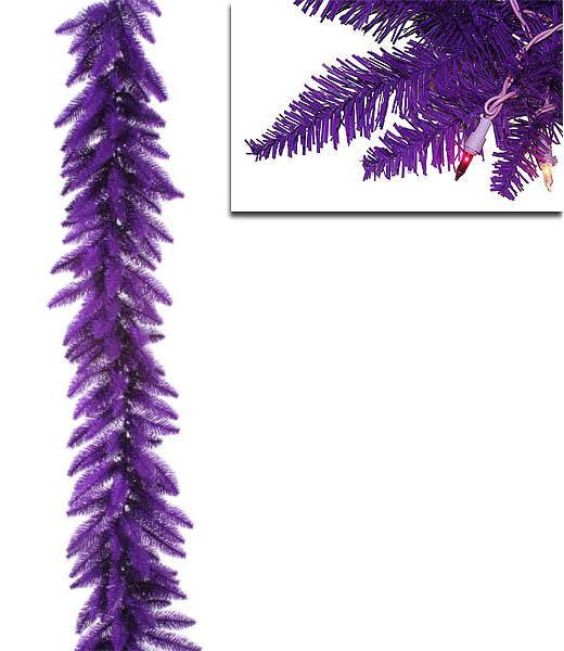 9' x 14" Pre-Lit Purple Ashley Spruce Christmas Garland - Clear & Purple Lights