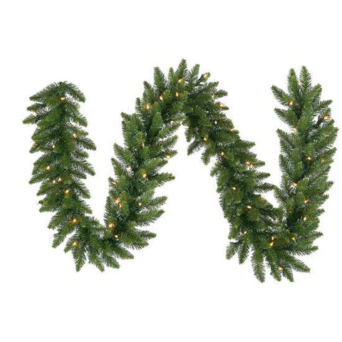 9' x 16" Pre-Lit Camdon Fir Artificial Christmas Garland - Clear LED Lights