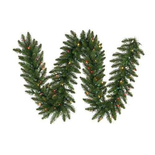 9' x 14" Pre-Lit Camdon Fir Artificial Christmas Garland - Multi-Color LED Lights