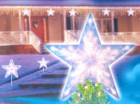 14" Clear Lighted Twinkling Christmas Star Pathway Marker