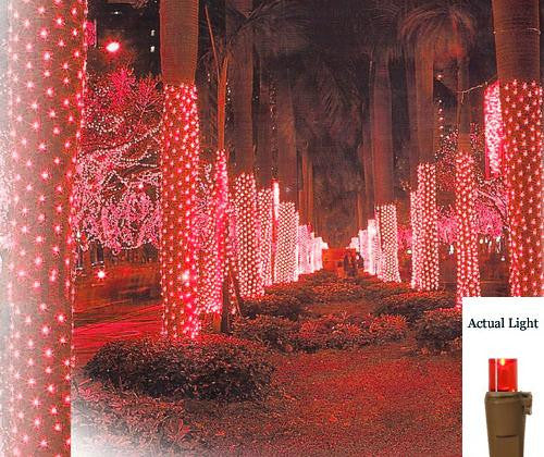 2' x 8' Red LED Net Style Tree Trunk Wrap Christmas Lights - Brown Wire