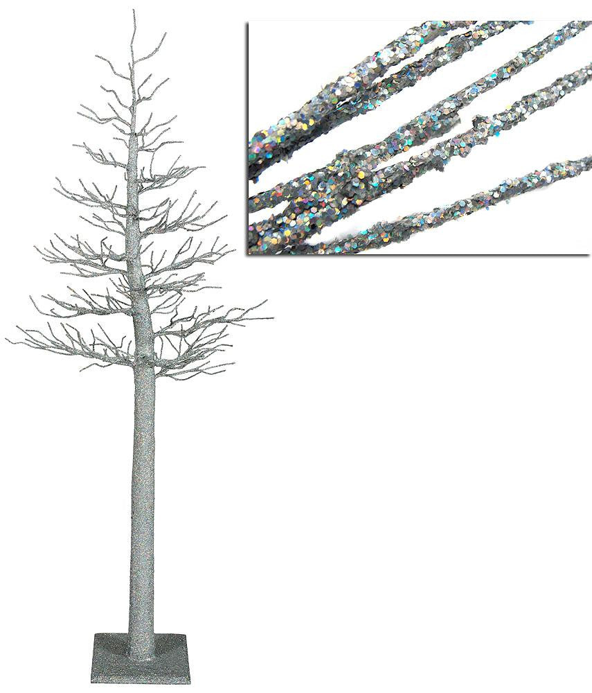 4' Silver Glitter Metallic Artificial Christmas Display Tree