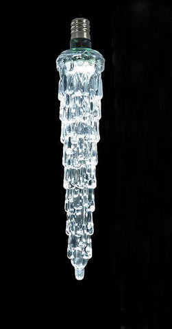 5" Commercial Polar White Dripping Falling LED Icicle Christmas Light Bulb