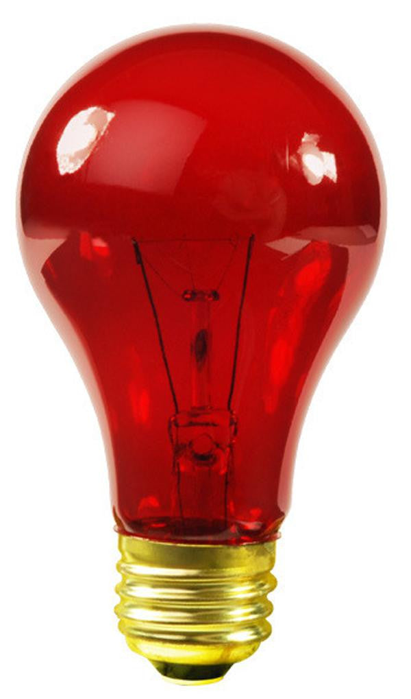 Pack of 25 Transparent Red E26 Base Replacement A19 Light Bulbs - 25 Watts