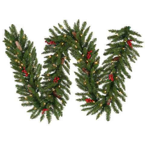 9' x 14" Pre-Lit Frosted Edina Fir Christmas Garland - Clear Dura Lights