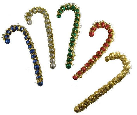 Club Pack Of 72 Glitter Beaded Candy Cane Christmas Ornaments 13.5"