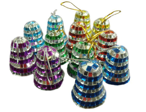 Club Pack of 288 Mirrored Mosaic Disco Bell Christmas Ornaments 2"