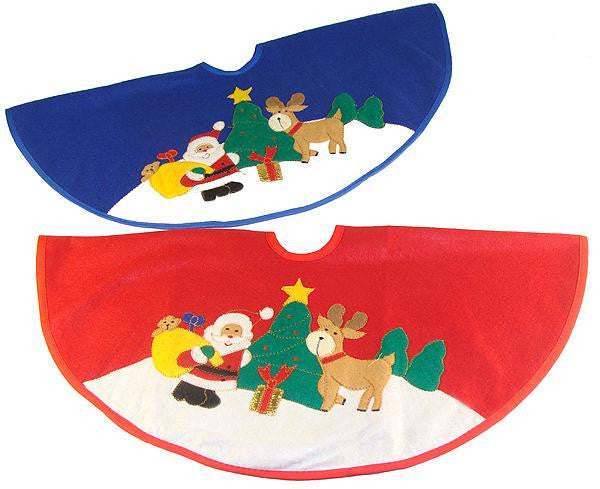 Club Pack of 48 Santa Claus with Reindeer Mini Christmas Tree Skirts 20"