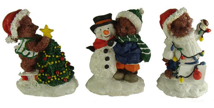 Club Pack of 72 Christmas Bear Table Top Figures 3.5"