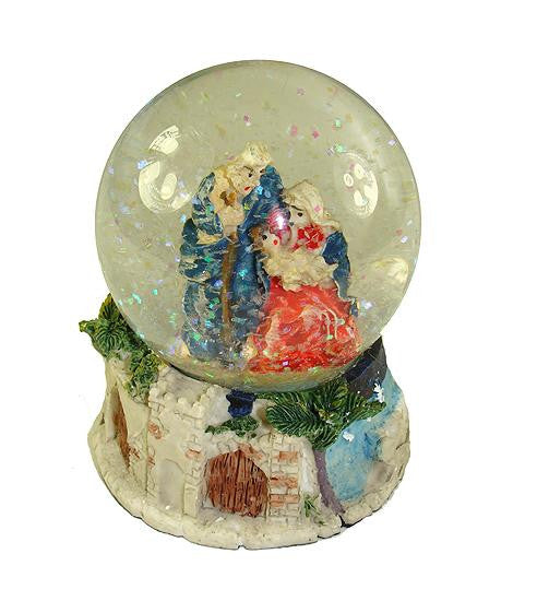 Club Pack Of 24 Holy Family Nativity Mary, Joseph, and Jesus Glitterdomes 2.25"