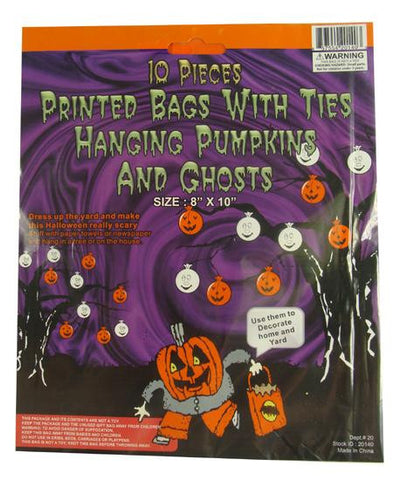 Club Pack of 960 Pumpkin and Ghost Hanging Halloween Bag Decorations