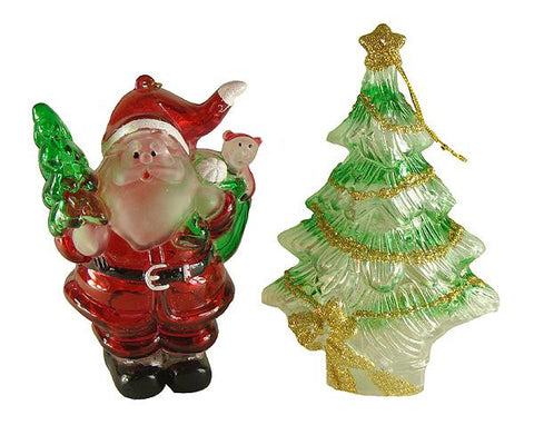 Club Pack of 72 Santa Claus and Christmas Tree Ornaments