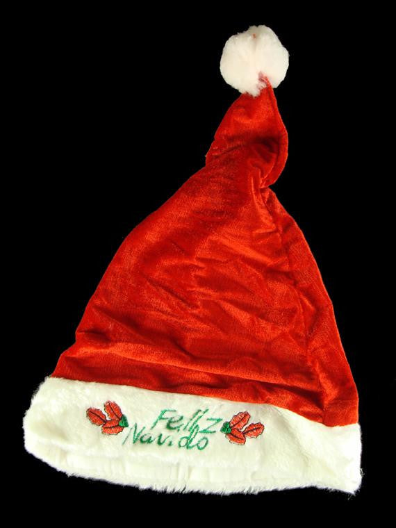 Club Pack of 144 Embroidered Feliz Navido Santa Claus Christmas Hats