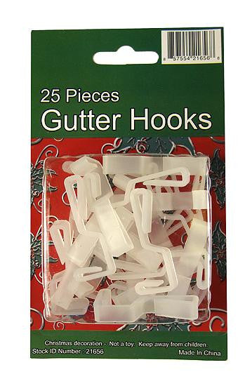 Club Pack of 2,400 White Gutter Light Hooks 1.75"