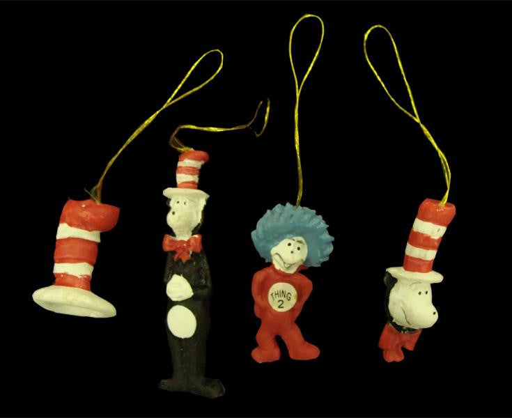 Club Pack of 2592 Cat in the Hat Mini Christmas Ornaments 1"