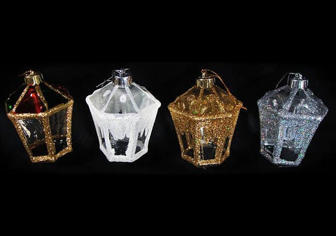 Club Pack of 288 Victorian Inspirations Glitter Lantern Christmas Ornaments 4"