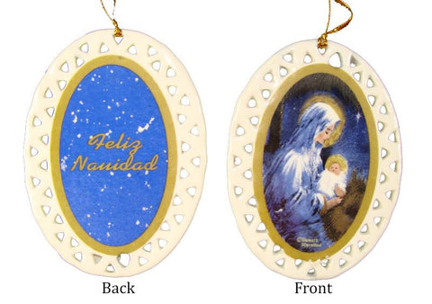 Club Pack of 192 Porcelain Holy Mary and Jesus Christmas Ornaments