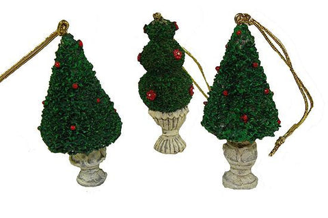 Club Pack of 576 Potted Topiary Tree Christmas Ornaments 2.5"