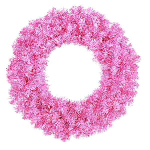 24" Sparkling Hot Pink Artificial Christmas Wreath - Unlit