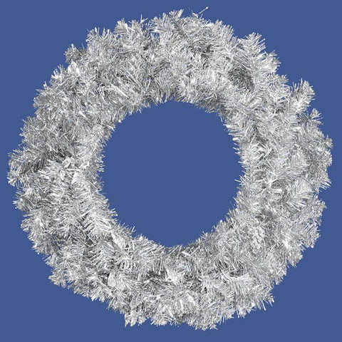 36" Sparkling Silver Tinsel Artificial Christmas Wreath - Unlit