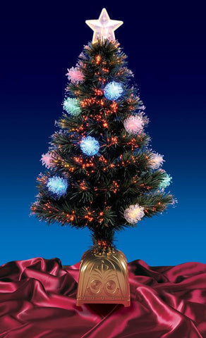 3' Pre-Lit LED Fiber Optic Pine Cone Artificial Christmas Tree - Multi Lights