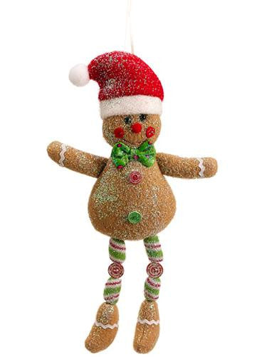 9.5" Festive Gingerbread Kisses Cookie Man Christmas Ornament