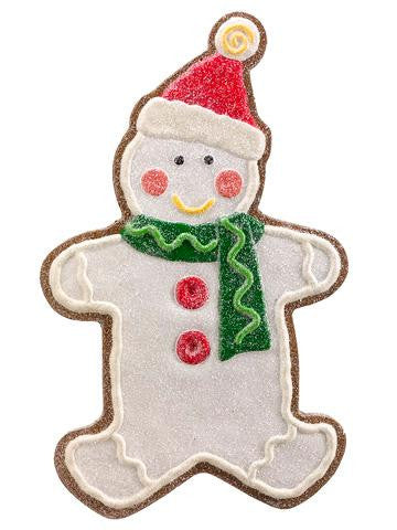 13.75" Gingerbread Kisses Glitter Snowman Cookie Christmas Ornament