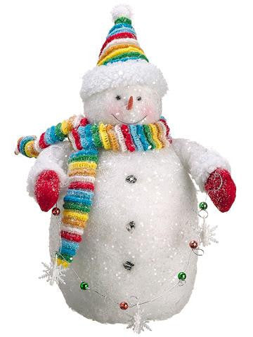 15" Cupcake Heaven Chubby Snowman with Ornaments Strand Christmas Table Figure