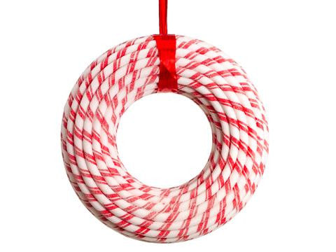 17" Pepperment Twist Red & White Candy Artificial Christmas Wreath - Unlit