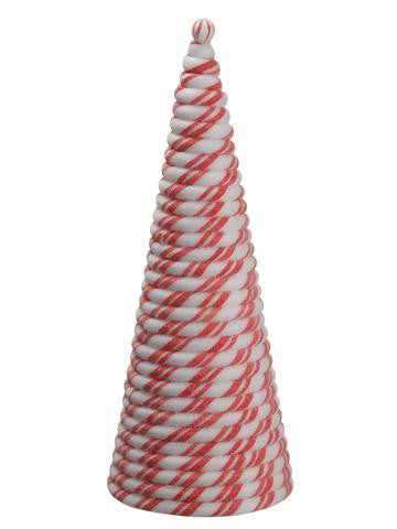 20.5" Peppermint Twist Candy Cane Cone Christmas Topiary