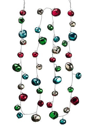 6.5' Colorful Festive Holiday Jingle Bell Artificial Christmas Garland - Unlit