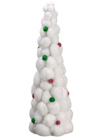 24" Whimsical Snowball Glitter Table Top Christmas Topiary Tree - Unlit