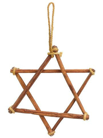 8.5" Brown Twine and Cinnamon Sticks Star of David Hanukkah Holiday Ornament